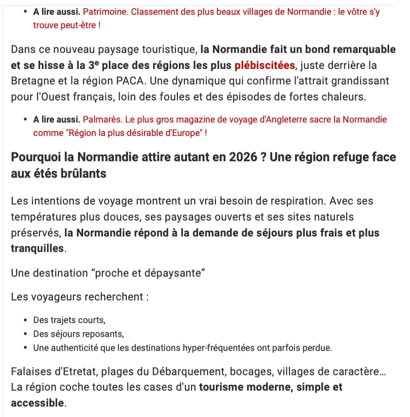 Normandie, première destination touristique